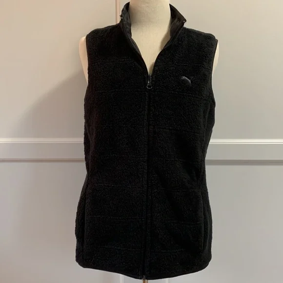 PUMA Reversible Black Fleece Lined Vest - Picture 4 of 11